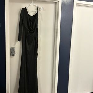 Black one shoulder formal dress
